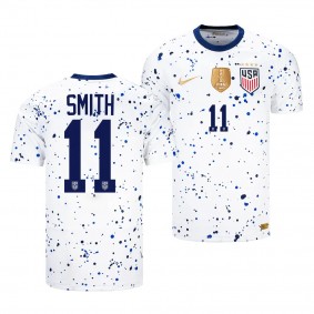 USWNT 2023 Home Stadium Sophia Smith #11 White FIFA Badge Jersey Men's