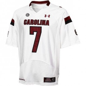 Male South Carolina Gamecocks #7 Jadeveon Clowney White Football Jersey