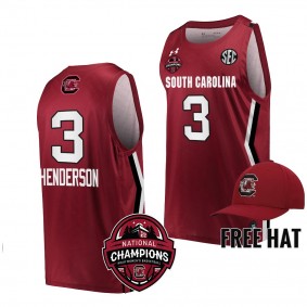 South Carolina Gamecocks Destanni Henderson 2022 NCAA Women's Basketball National Champions Red Jersey Unisex