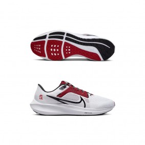 Stanford Cardinal Nike Unisex Zoom Pegasus 40 Running Shoes White