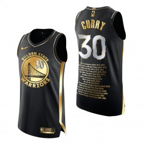 NBA Draft Stephen Curry #30 Warriors Black Jersey NBA Record Setter