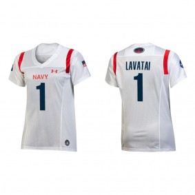 Tai Lavatai Women's Navy Midshipmen Under Armour 2022 Special Games Replica Jersey White