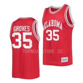 Oklahoma Sooners Tanner Groves Crimson #35 Classic Jersey 2022-23 Retro Basketball