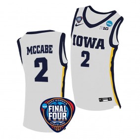 Taylor McCabe Iowa Hawkeyes #2 White 2024 NCAA March Madness Final Four Jersey Unisex Womens Basketball