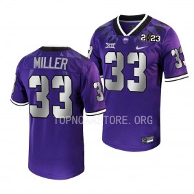 TCU Horned Frogs 2023 National Championship Kendre Miller #33 Purple Men's College Football Playoff Jersey