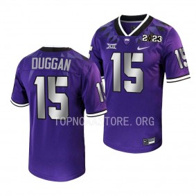 TCU Horned Frogs 2023 National Championship Max Duggan #15 Purple Men's College Football Playoff Jersey