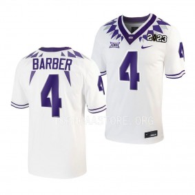 Taye Barber TCU Horned Frogs 2023 National Championship #4 Jersey Men's White College Football Playoff Uniform