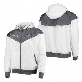 TCU Horned Frogs Windrunner Raglan Full-Zip Hoodie Jacket White