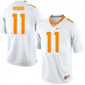 Male Tennessee Volunteers #11 Joshua Dobbs White Football Jersey