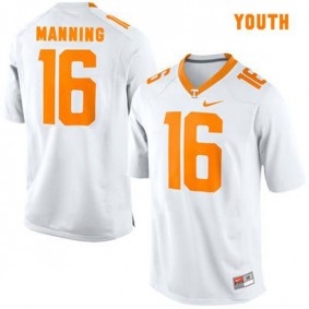 Youth Tennessee Volunteers #16 Peyton Manning White Football Jersey