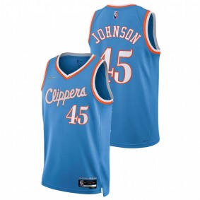 Tennessee Volunteers 2021 Draft Keon Johnson Clippers #45 Blue City Edition 75th Anniversary Jersey