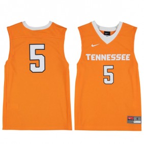 Youth Tennessee Volunteers #5 Orange Basketball Jersey