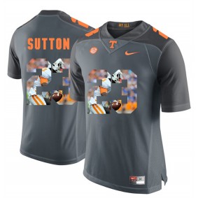 Tennessee Volunteers Cameron Sutton #23 Grey With Portrait Print College Football Fashion Jersey