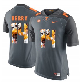 Tennessee Volunteers Eric Berry #14 Grey With Portrait Print College Football Fashion Jersey