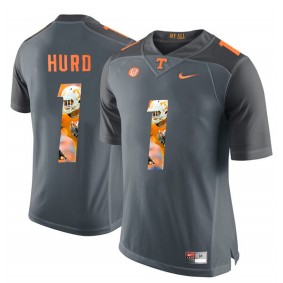 Tennessee Volunteers Jalen Hurd #1 Grey With Portrait Print College Football Fashion Jersey