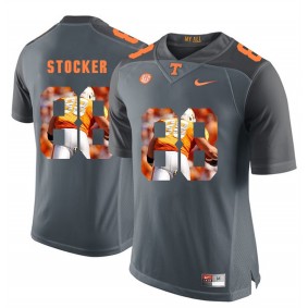 Tennessee Volunteers Luke Stocker #88 Grey With Portrait Print College Football Fashion Jersey