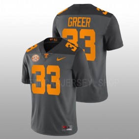 Tennessee Volunteers Jabari Greer #33 Football Jersey Grey Smokey Grey Series