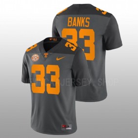 Tennessee Volunteers Jeremy Banks #33 Football Jersey Grey Smokey Grey Series