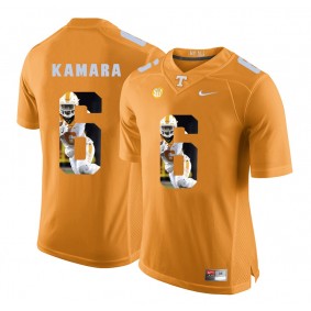 Tennessee Volunteers Alvin Kamara #6 Orange With Portrait Print College Football Fashion Jersey