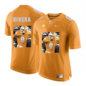 Tennessee Volunteers Mychal Rivera #81 Orange With Portrait Print College Football Fashion Jersey