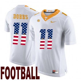 Tennessee Volunteers #11 Joshua Dobbs White USA Flag College Football Fashion Jersey