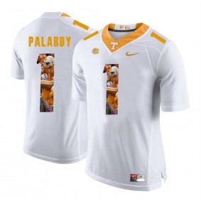 Tennessee Volunteers ichael Palardy #1 White With Portrait Print College Football Fashion Jersey