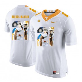 Tennessee Volunteers Jalen Reeves-Maybin #21 White With Portrait Print College Football Fashion Jersey