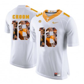 Tennessee Volunteers Jason Croom #18 White With Portrait Print College Football Fashion Jersey