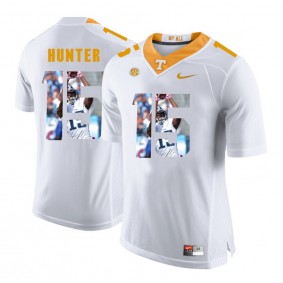 Tennessee Volunteers Justin Hunter #15 White With Portrait Print College Football Fashion Jersey