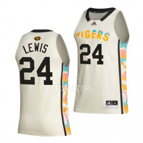 Terrence Lewis #24 Grambling Tigers BHE basketball Honoring Black Excellence Jersey White