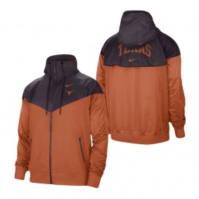 Texas Longhorns Windrunner Raglan Full-Zip Jacket Charcoal Texas Orange