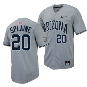 Arizona Wildcats Tommy Splaine Replica Baseball Gray #20 Jersey Full-Button