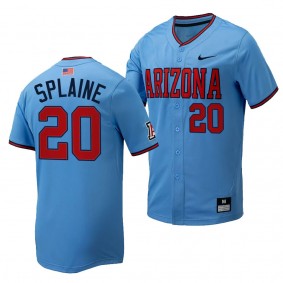 Tommy Splaine Arizona Wildcats #20 Light Blue Replica Baseball Full-Button Jersey