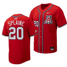 Tommy Splaine Arizona Wildcats #20 Replica Baseball Red Full-Button Jersey