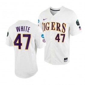 Tommy White LSU Tigers #47 White 2023 College World Series NCAA Baseball Jersey