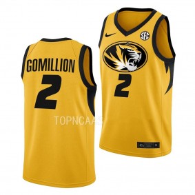 Tre Gomillion #2 Missouri Tigers Alternate Basketball Jersey 2022-23 Gold