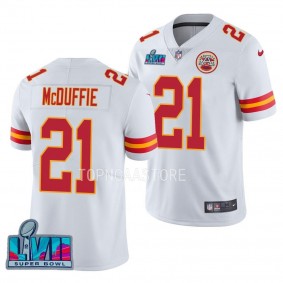 Super Bowl LVII Trent McDuffie Jersey Kansas City Chiefs #21 White Vapor Limited Men's Tee