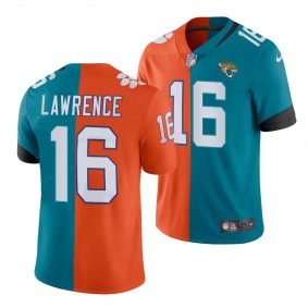 Trevor Lawrence Jacksonville Jaguars 2021 NFL Draft Split Teal Orange Jersey Men's