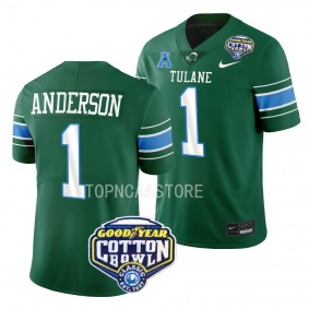 2023 Cotton Bowl Nick Anderson Tulane Green Wave #1 Green College Football Playoff Jersey Men's