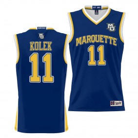 Marquette Golden Eagles Tyler Kolek Navy #11 NIL Basketball Jersey Lightweight Unisex