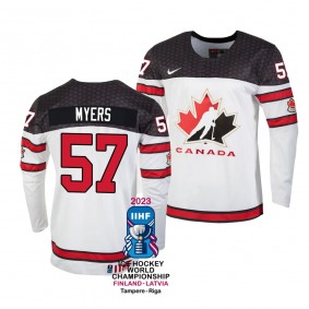 Canada Hockey Tyler Myers #57 White Home Jersey 2023 IIHF World Championship