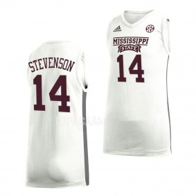 Mississippi State Bulldogs Tyler Stevenson White #14 Jersey College Basketball