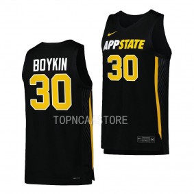 Appalachian State Mountaineers Tyree Boykin NCAA Basketball Replica uniform Black #30 Jersey