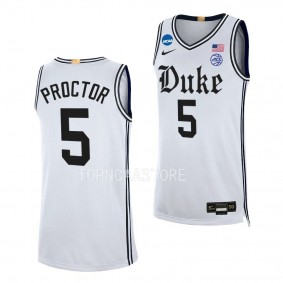 Tyrese Proctor Duke Blue Devils 2023 NCAA March Madness Mens Basketballwhite Jersey