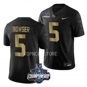 2022 ACC Championship Isaiah Bowser UCF Knights #5 Black Gold Jersey Men's