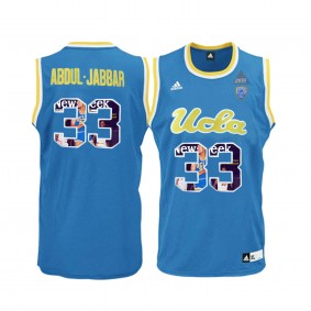 Male UCLA Bruins #33 Kareem Abdul-Jabbar Blue PAC 12 Basketball Jersey With Player Pictorial