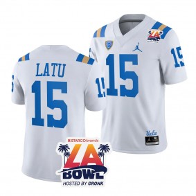 UCLA Bruins 2023 LA Bowl Laiatu Latu #15 White Men's Football Jersey