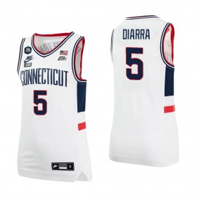 Hassan Diarra UConn Huskies 2023 NCAA Men's Basketball National Champions Jersey White