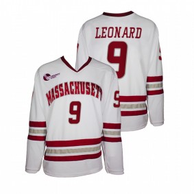 John Leonard UMass Minutemen White Alumni Player College Hockey Jersey