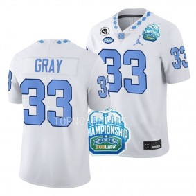 UNC Tar Heels 2022 ACC Championship Cedric Gray White Limited Football Jersey